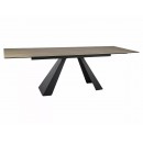 Стол обеденный SIGNAL SALVADORE Ceramic Sabbia светло-коричневый/черный мат 160-240/90